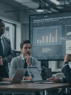 Professionals discussing new US workforce policy changes