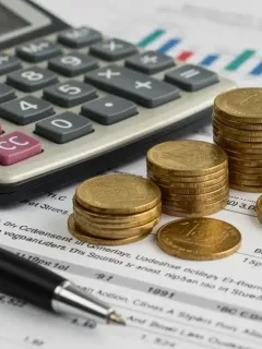 Calculator and student loan documents, symbolizing 2026 federal student loan rates