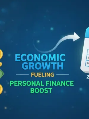 Infographic showing US economic growth projections and their influence on personal finance decisions for 2026.