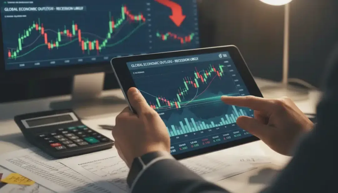 Person analyzing financial data on tablet, projecting future investments.