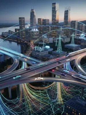 Modern city infrastructure with glowing data lines representing the 2026 Infrastructure Bill's impact.