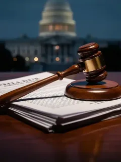 Gavel on legislative documents symbolizing new healthcare costs legislation