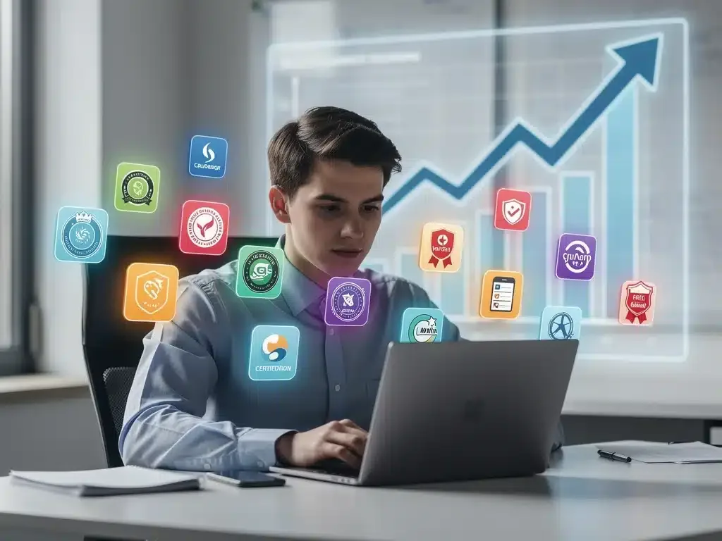 Digital badges for free online certifications boosting career prospects