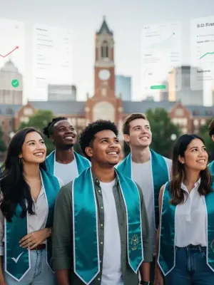 Students and recent graduates looking hopeful about student loan forgiveness programs in 2026.