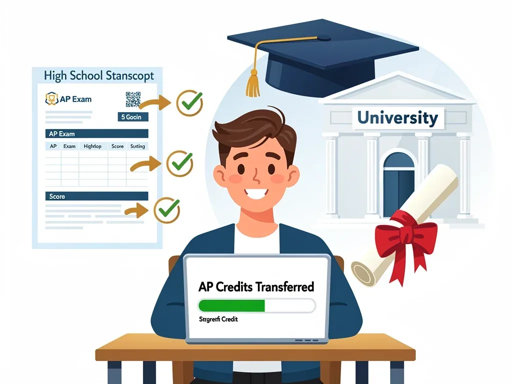 Student successfully transferring Advanced Placement credits to a university.