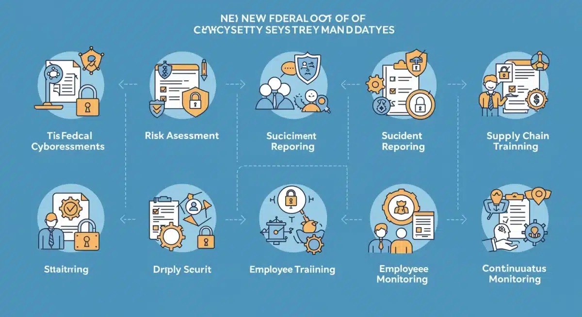 Infographic detailing key pillars of new cybersecurity mandates