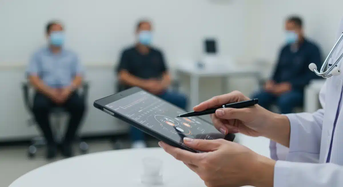 Healthcare professional reviewing patient records with new CDC guidelines