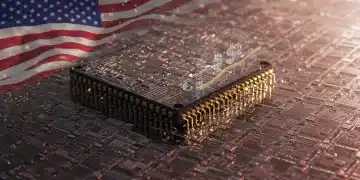 Advanced semiconductor wafer with integrated circuits, representing US production growth.